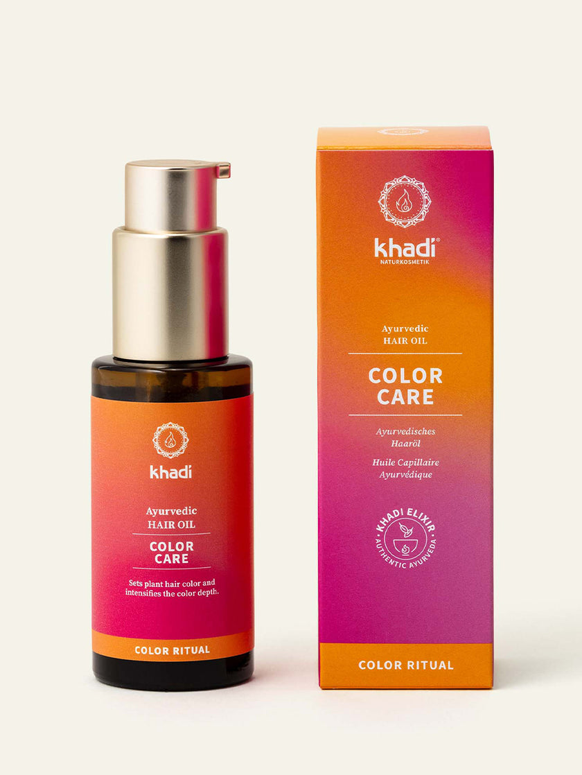 Verpackung des Color Care Haaröls von Khadi Color Ritual