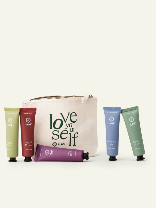 Khadi set mit Handcreme und Beutel