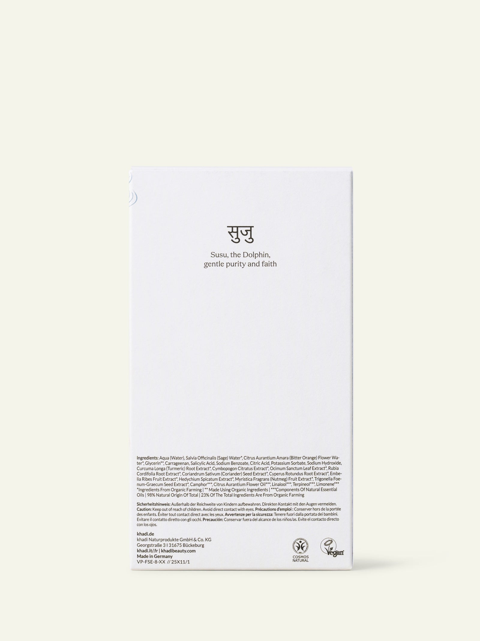 khadi Ayurveda Skin Susu Pure Serum box