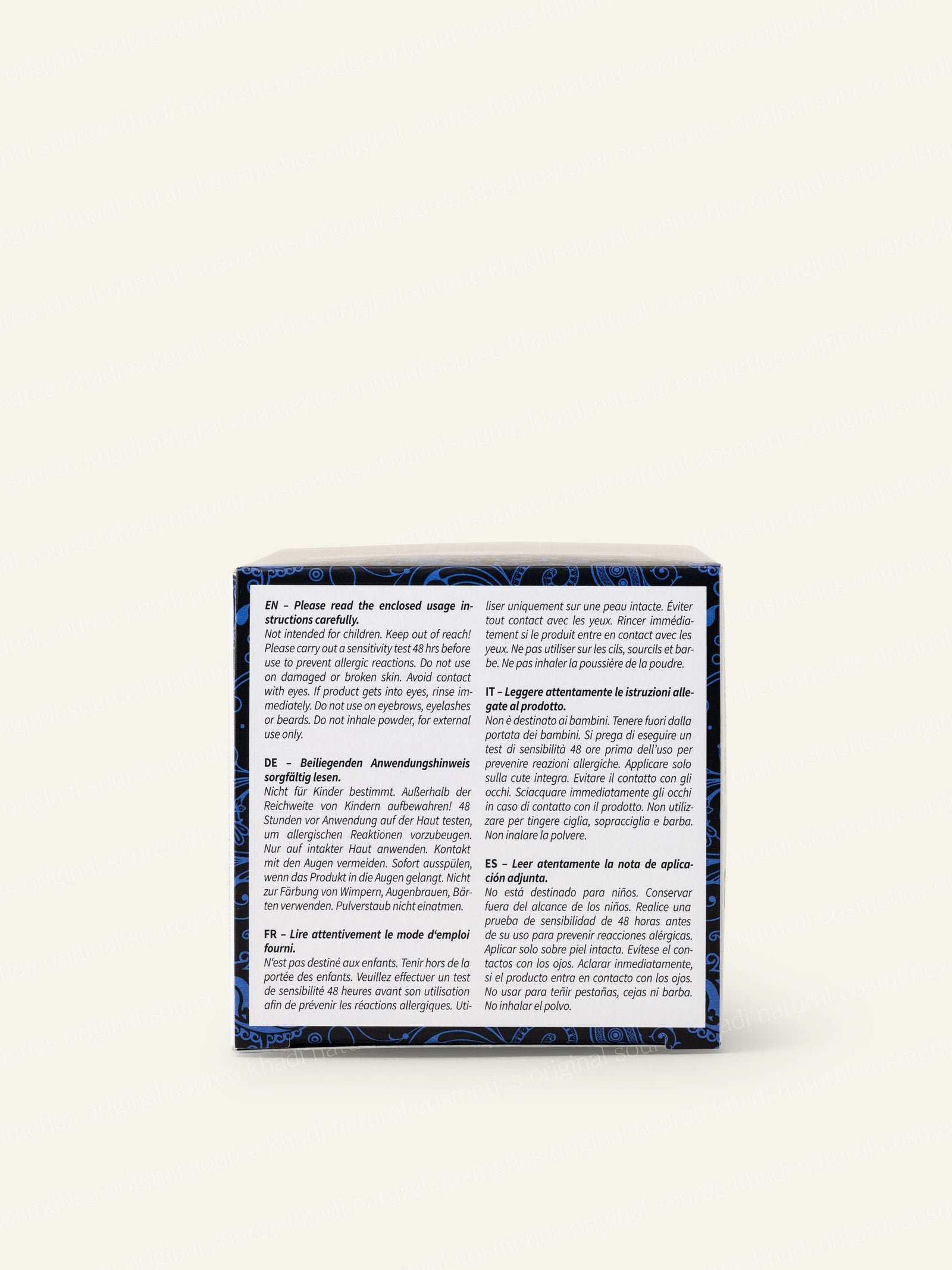 khadi Reines Indigo Pflanzenhaarfarbe Unterseite Produktbild