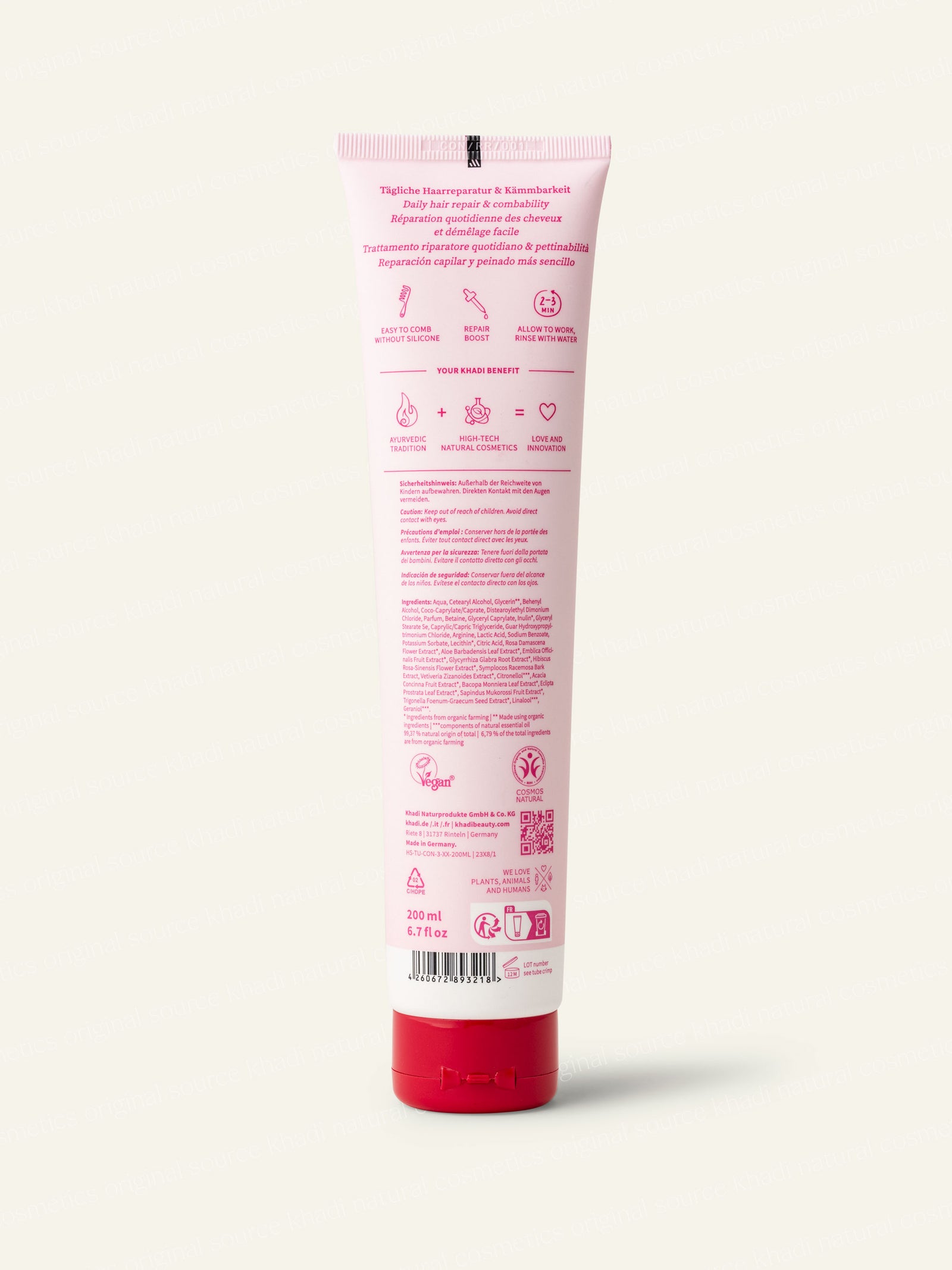 khadi Rose Revolution Conditioner Rückseite Produktbild