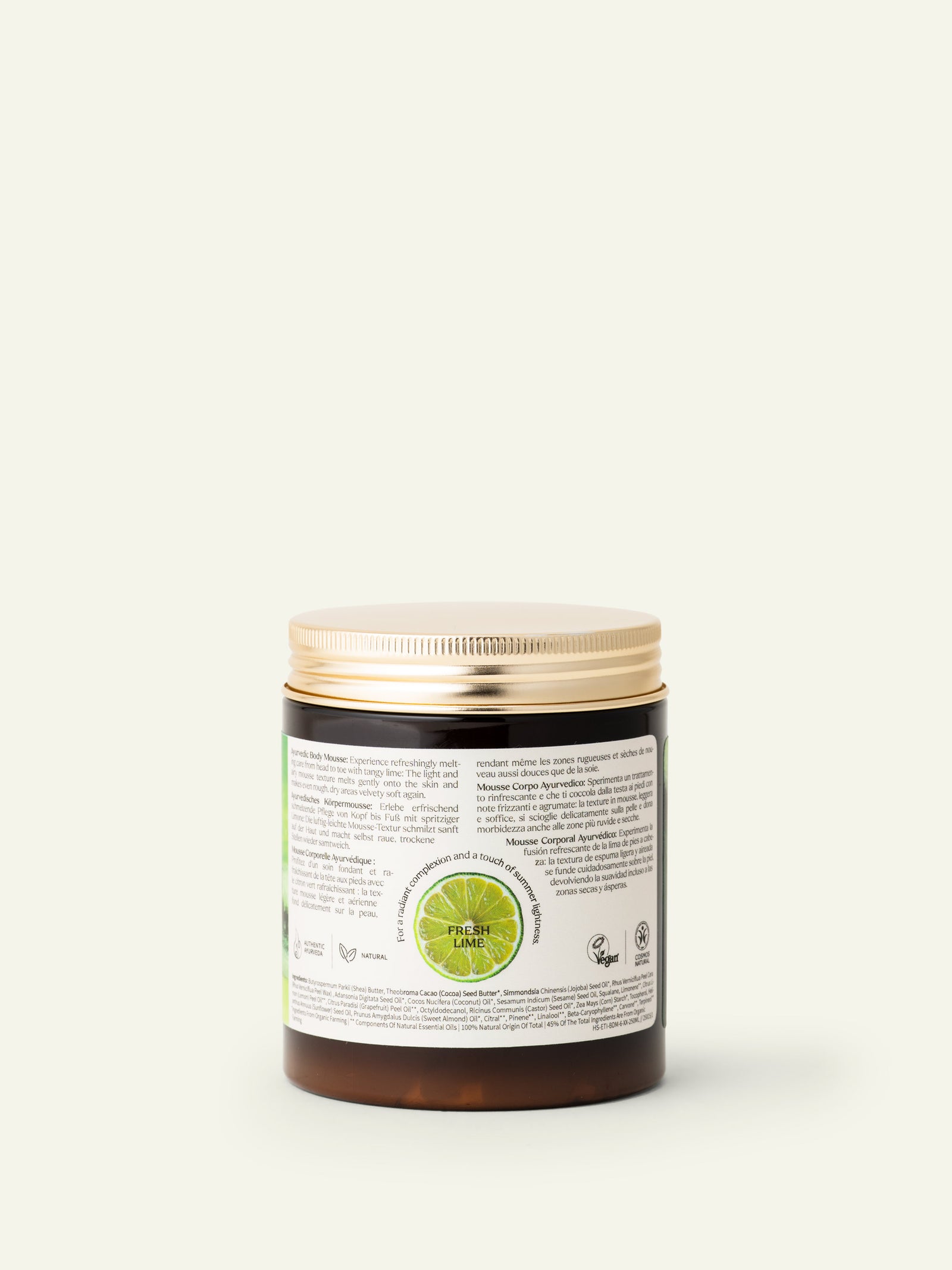 Rückseite des khadi PramaLime Summer Sorbet – Inhaltsstoffe und Anwendungshinweise