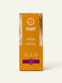 Bild der Goldhauch Pflanzenhaarfarbe Verpackung, khadi Seitenansicht