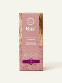 Bild der Hellblon Pflanzenhaarfarbe-Verpackung von Khadi - Vorderansicht