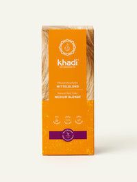 Bild von Mittelblond Pflanzenhaarfarbe, Verpackung vorne von Khadi